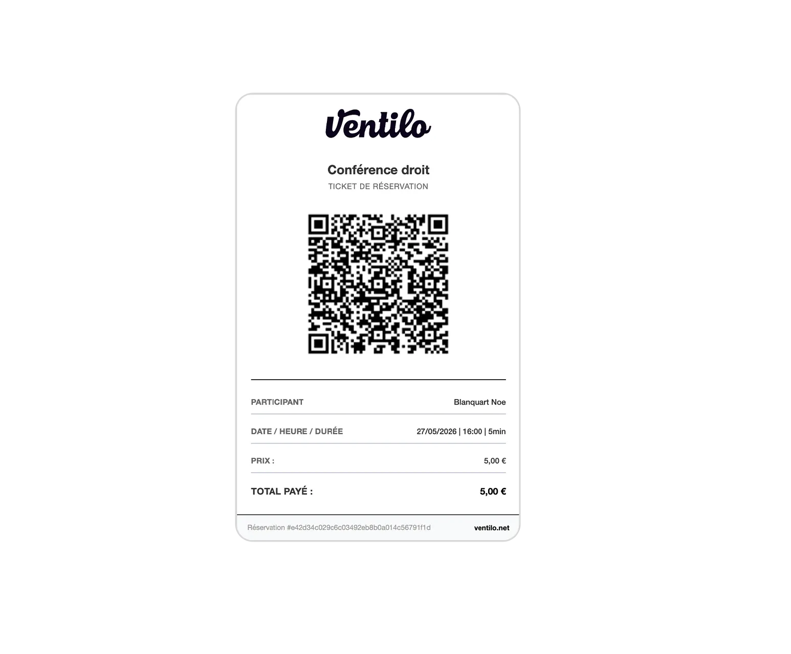 Billet événement Ventilo